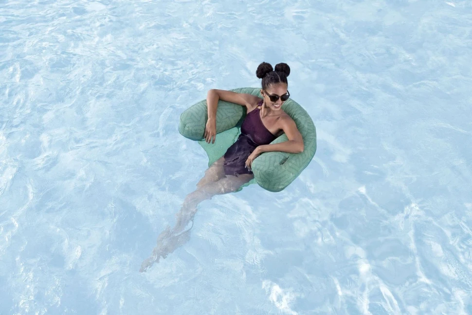 Надувний плотик-крісло Bestway 43908 (92x66x20 см) з сіткою