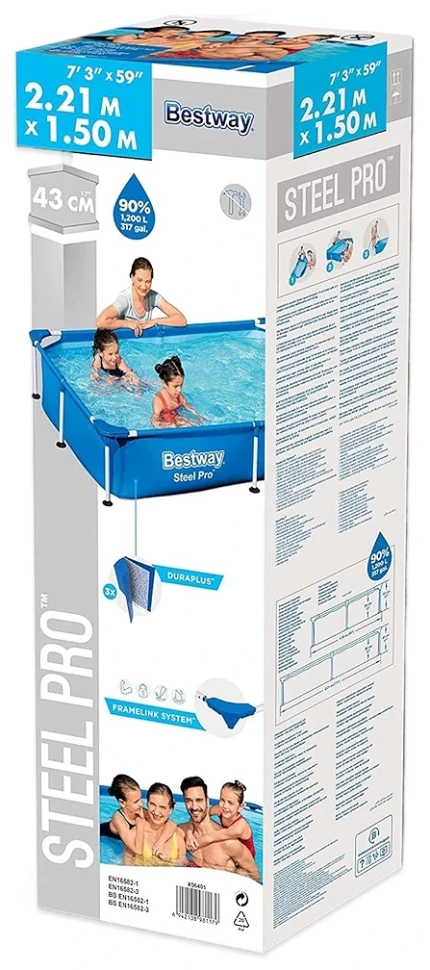 Каркасный бассейн Bestway 56401 (221x150x43 см)