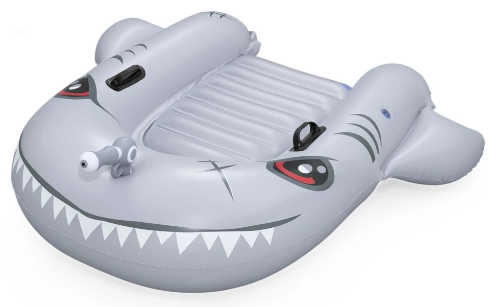 Надувний плотик Bestway 42073 Акула (117x109x26 см) з водяним пістолетом