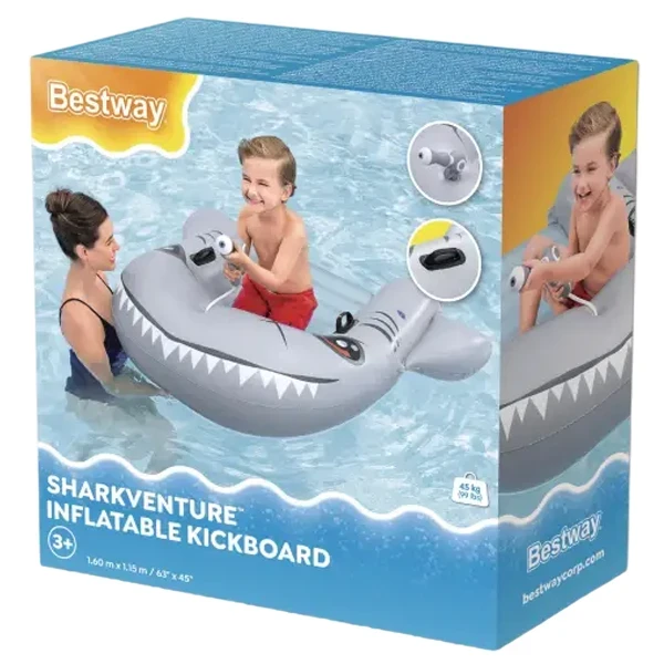 Надувний плотик Bestway 42073 Акула (117x109x26 см) з водяним пістолетом