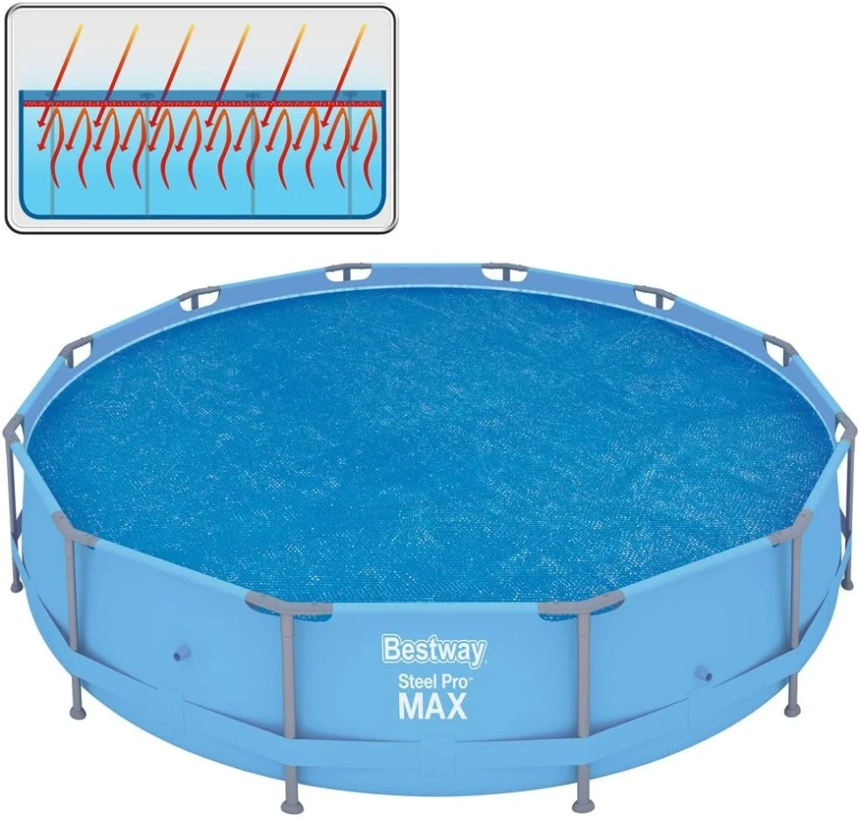 Тент теплозберігаючий для басейну Bestway 58242 (Ø 366 см, круглий) Solar Cover