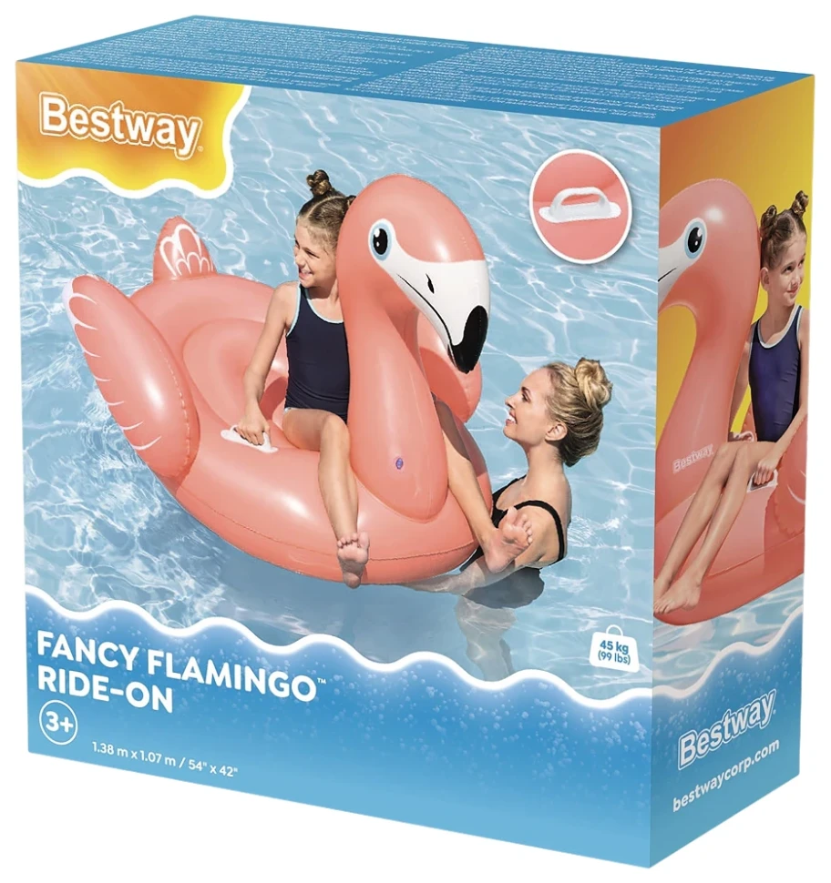Надувний плотик Bestway 41525 Фламінго (128x110x87 см)
