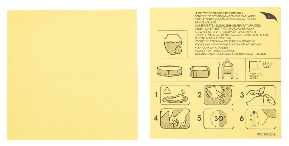 Ремонтний комплект Bestway 62091 (латки 6,5x6,5 см, 10 шт.) для надувних виробів ПВХ