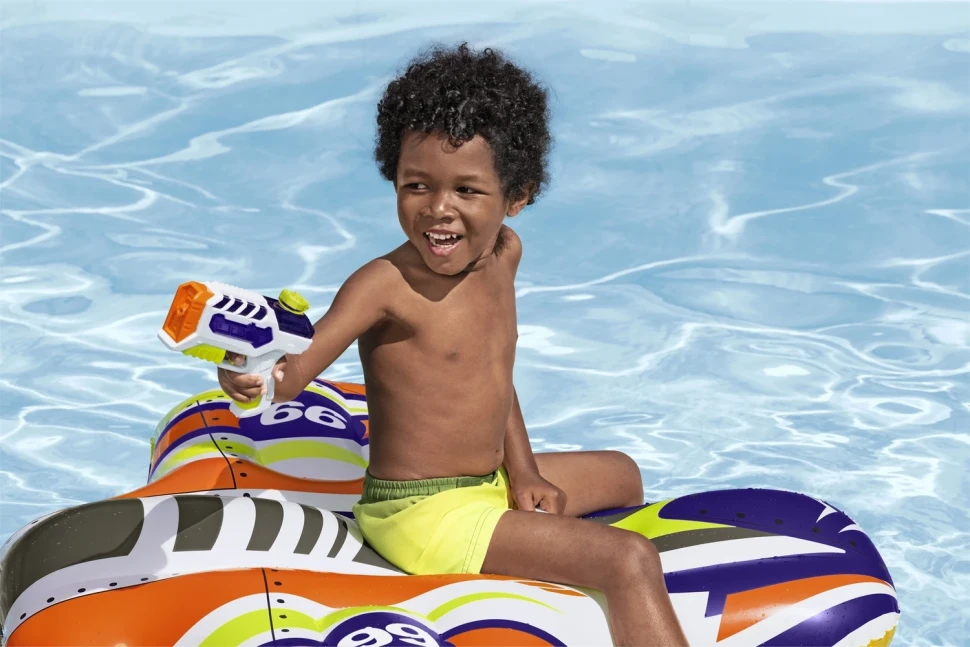 Надувний плотик Bestway 41503 Космічний корабель (107x99x25,5 см) з водяним пістолетом