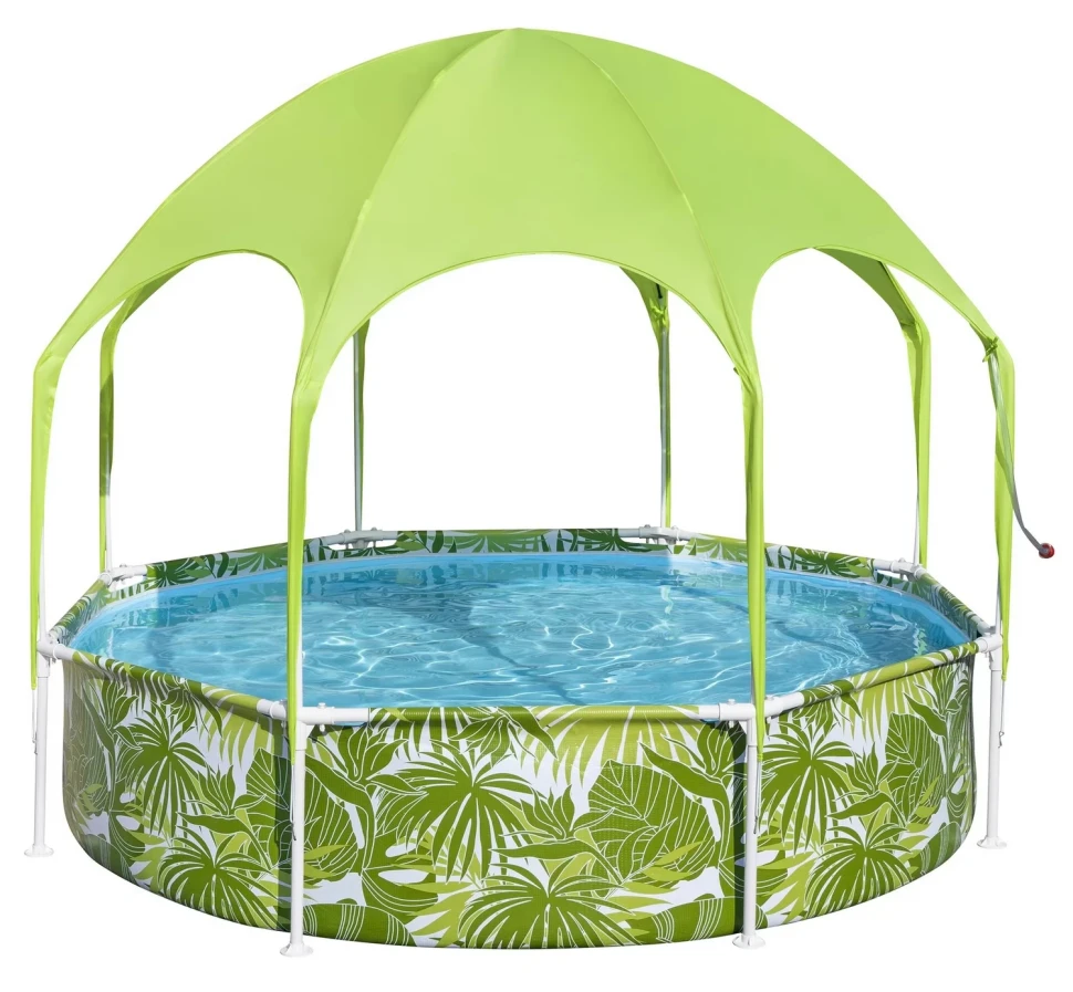Каркасний дитячий басейн Bestway 56432 (244x51 см) з навісом та душем