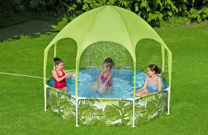 Каркасний дитячий басейн Bestway 56432 (244x51 см) з навісом та душем