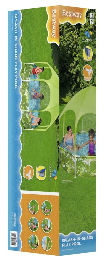 Каркасний дитячий басейн Bestway 56432 (244x51 см) з навісом та душем
