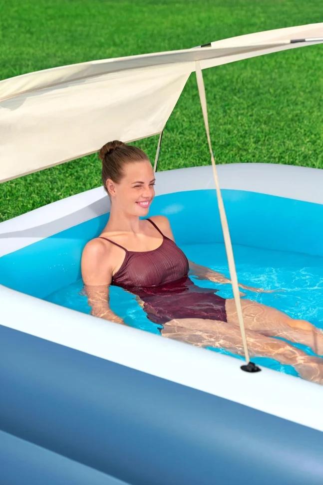 Надувной бассейн Bestway 54449 (254x178x140 см) с солнцезащитным навесом