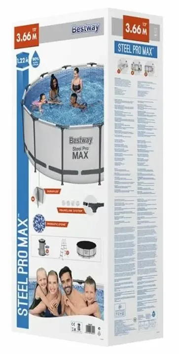 Каркасный бассейн Bestway 56420 (366x122 см) насос-фильтр, лестница, тент