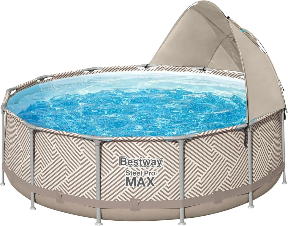 Каркасний басейн Bestway 561FY (396x107 см) з навісом, насос-фільтр, драбина, тент
