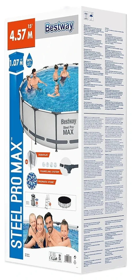 Каркасный бассейн Bestway 56488 (457x107 см) насос-фильтр, лестница, тент