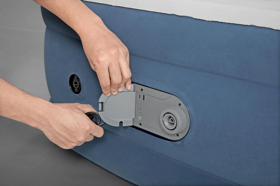 Надувне ліжко Bestway 6713P (191x97x46 см) c вбудованим насосом, автопідкачування, порти USB