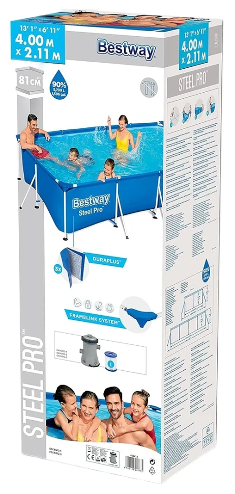Каркасний басейн Bestway 56424 (400x211x81 см) насос-фільтр