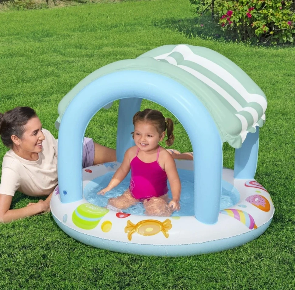 Надувной детский бассейн Bestway 52638 (Ø104x84 см) с навесом