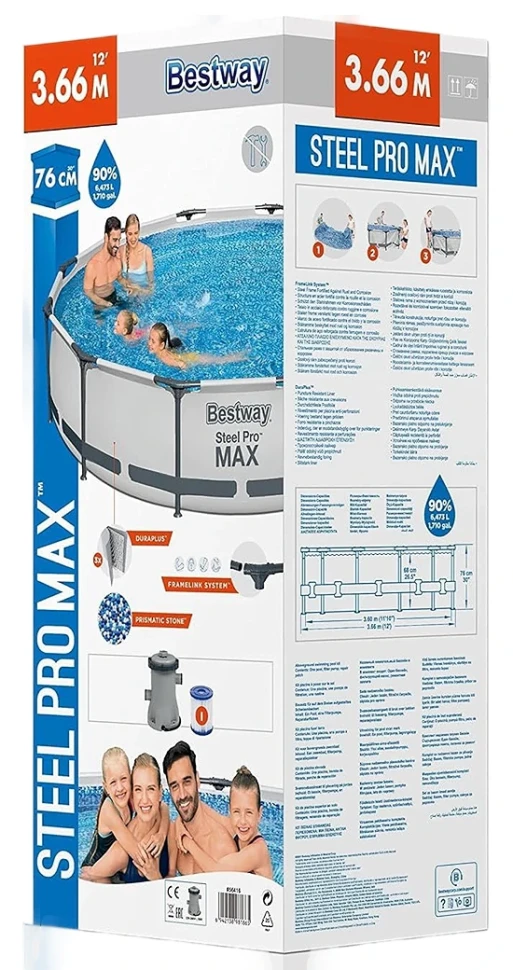 Каркасний басейн Bestway 56416 (366x76 см) насос-фільтр