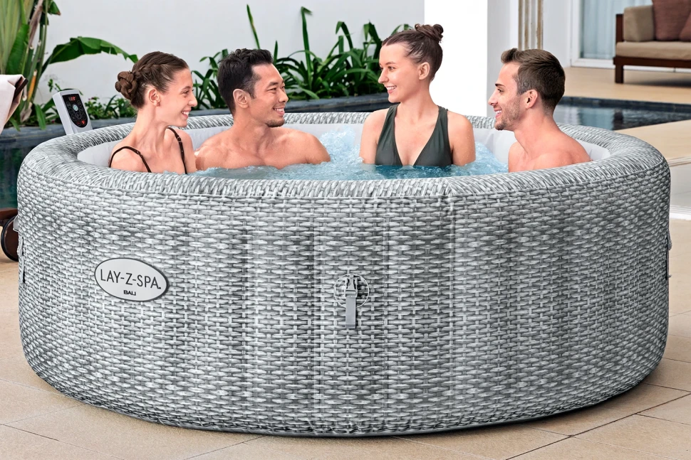Надувной джакузи Bestway 6001N Bali (196x71 см, аэромассаж, 140 форсунок, Wi-Fi)