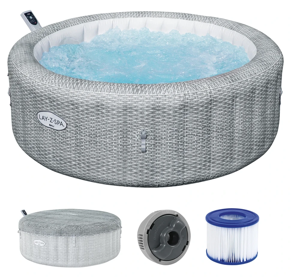 Надувной джакузи Bestway 6001N Bali (196x71 см, аэромассаж, 140 форсунок, Wi-Fi)
