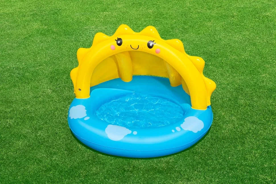 Надувной детский бассейн Bestway 52637 Солнышко (101x97x71 см) с навесом