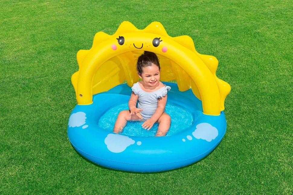 Надувной детский бассейн Bestway 52637 Солнышко (101x97x71 см) с навесом