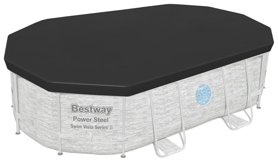 Каркасный бассейн Bestway 56946 (488x305x107 см) песочный насос-фильтр, лестница, тент, 2 окна