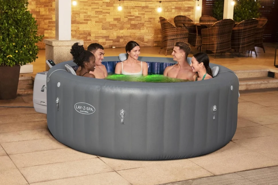Надувной джакузи Bestway 6001T Santorini (216x80 см, гидромассаж/аэромассаж, 10/180 форсунок, Wi-Fi)