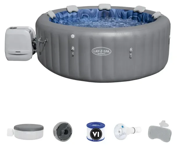 Надувной джакузи Bestway 6001T Santorini (216x80 см, гидромассаж/аэромассаж, 10/180 форсунок, Wi-Fi)
