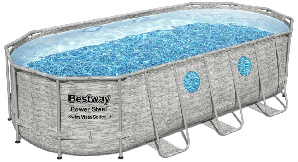 Каркасный бассейн Bestway 56716 (549x274x122 см) насос-фильтр, лестница, тент, 4 окна