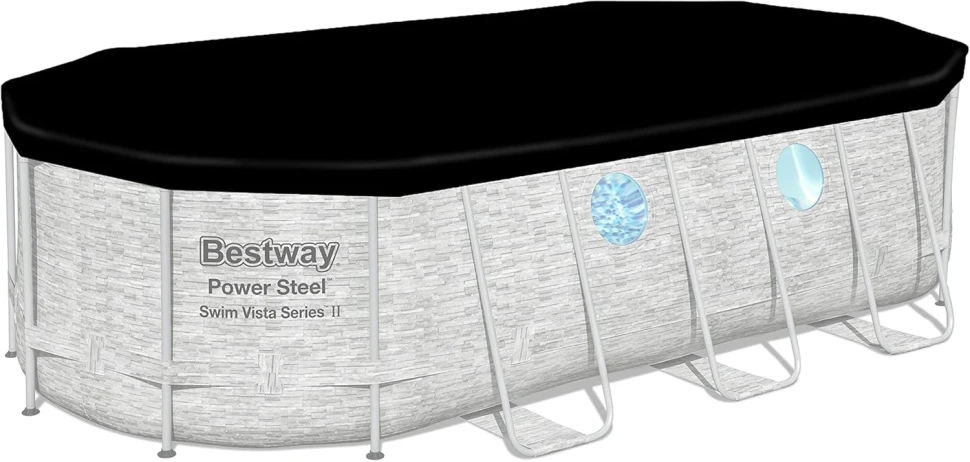 Каркасный бассейн Bestway 56716 (549x274x122 см) насос-фильтр, лестница, тент, 4 окна