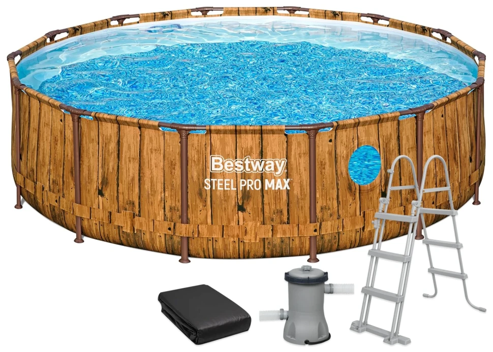 Каркасний басейн Bestway 561JM (427x107 см) насос-фільтр, драбина, тент