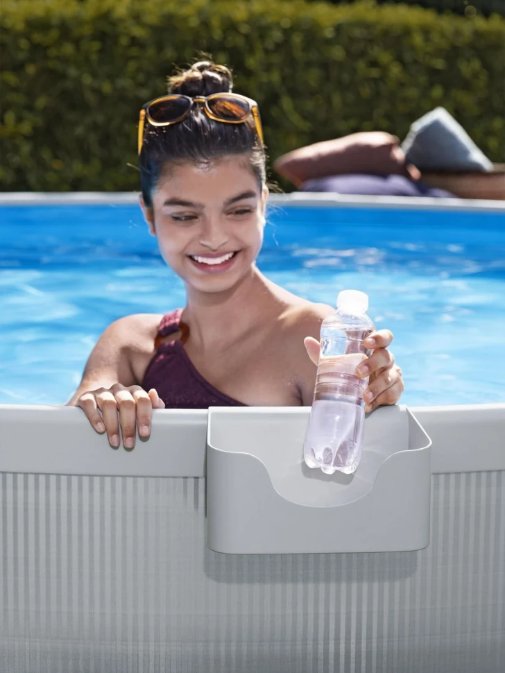 Каркасний басейн Bestway 561RW (305x61 см) насос-фільтр, тент, 4 підстаканника