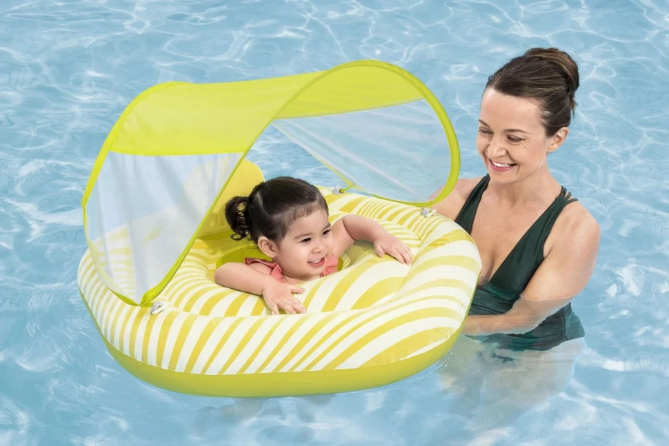 Надувний плотик Bestway 32334 (84x82,5 см) зі знімним навісом