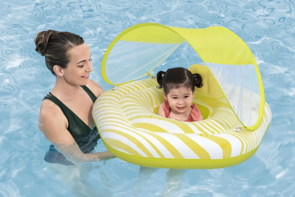 Надувний плотик Bestway 32334 (84x82,5 см) зі знімним навісом