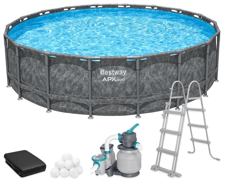 Каркасный бассейн Bestway 561JZ (671x132 см) песочный насос-фильтр, лестница, тент