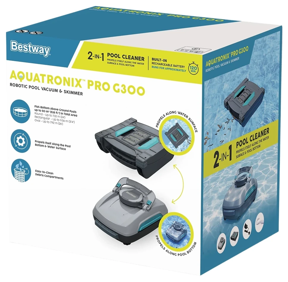 Автономний робот пилосос + скімер Bestway 58942 AquaTronix Pro G300 для очищення басейну