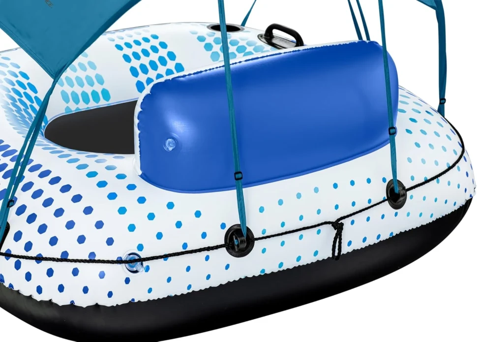 Надувний плотик Bestway 43725 Rapid Rider (123x123x51 см) із сіткою та навісом