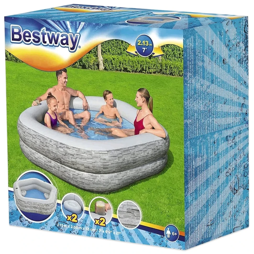 Надувной бассейн Bestway 54423 (213x206x53 см)