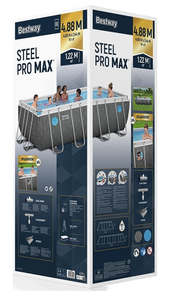 Каркасний басейн Bestway 561MB (488x244x122 см) насос-фільтр, драбина, тент