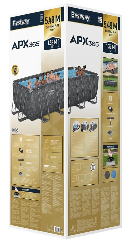 Каркасний басейн Bestway 561KA (549x274x132 см) пісочний насос-фільтр, драбина, тент, наповнювач для фільтра Polysphere