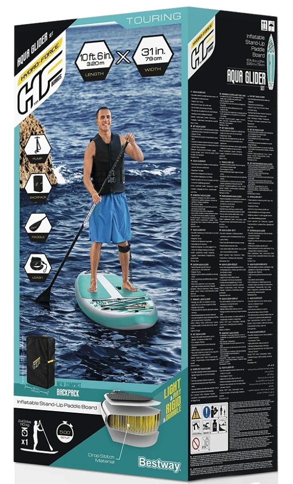 SUP-борд Bestway 65347 (320x79x12 см) весло, насос, страхувальний трос, сумка