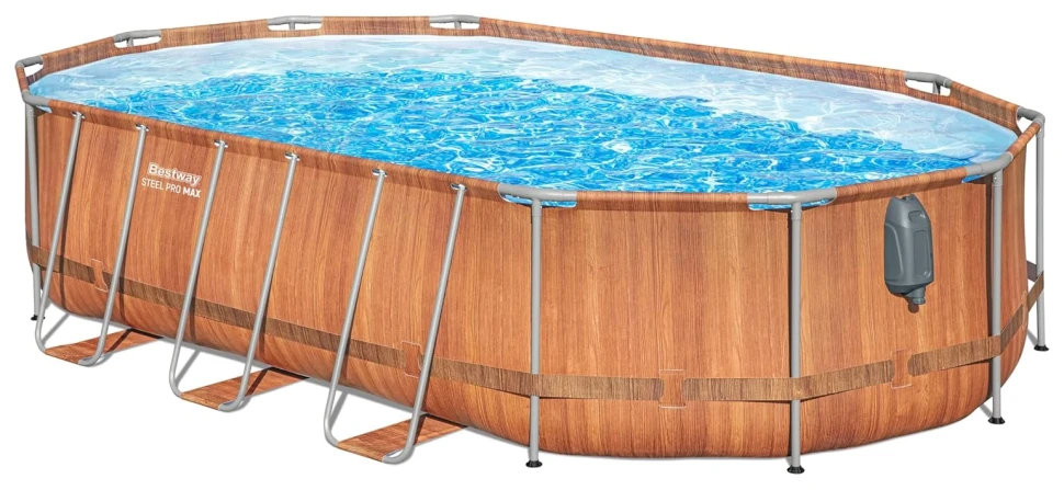 Каркасний басейн Bestway 56719 Comfort Jet (610x366x122 см) насос-фільтр, драбина, LED-підсвічування