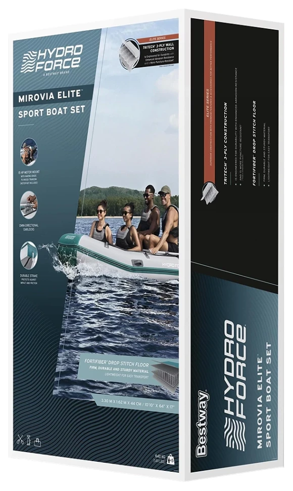 Човен надувний Bestway 65049 Mirovia Pro Sport (330x162x44 см) весла, насос