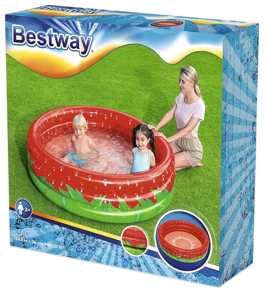 Надувной бассейн Bestway 51145 (160x38 см) "Сладкая клубника"