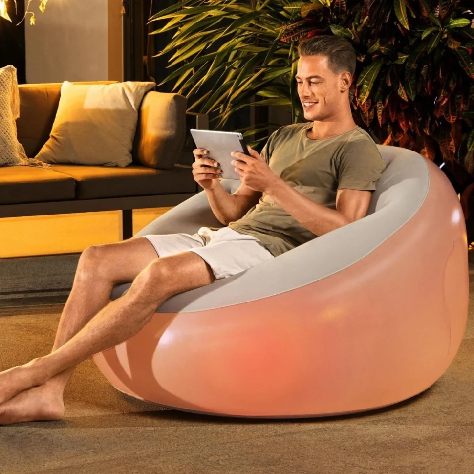 Надувне крісло Bestway 75086 (102x97x71 см) з LED підсвічуванням