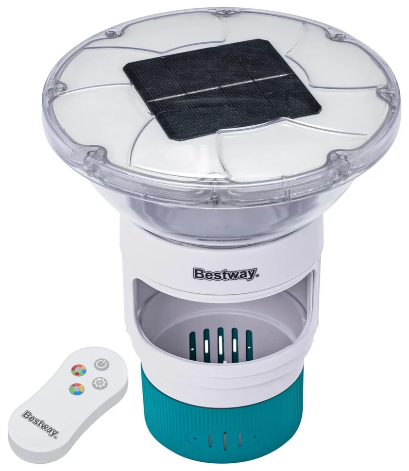Поплавковий дозатор для хімії Bestway 58943 на сонячній енергії, LED підсвічування, пульт ДУ