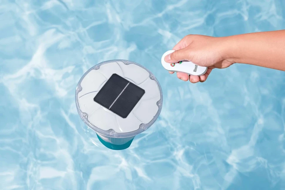 Поплавковий дозатор для хімії Bestway 58943 на сонячній енергії, LED підсвічування, пульт ДУ