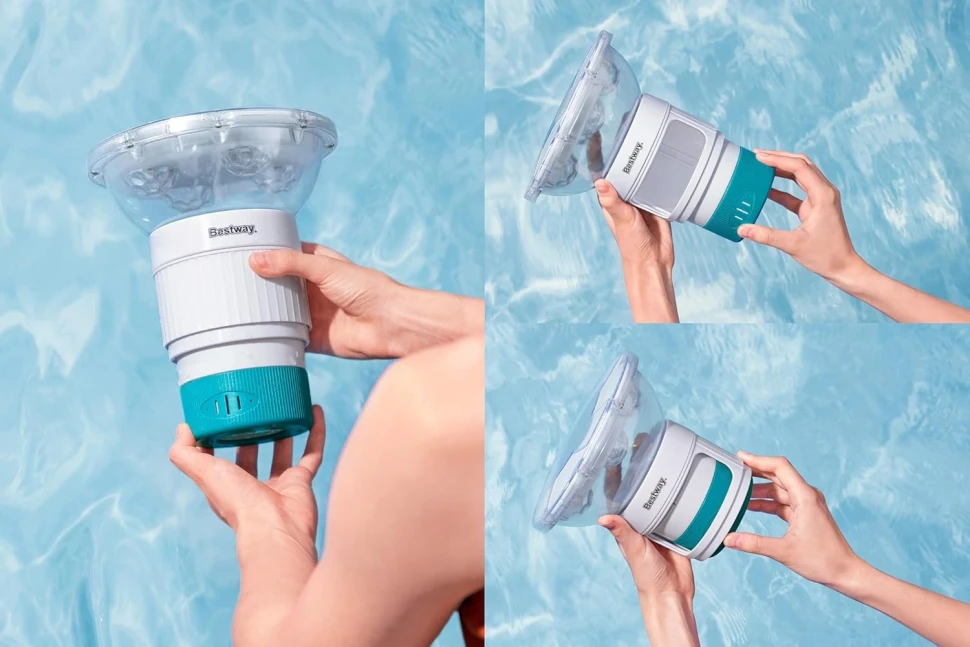 Поплавковий дозатор для хімії Bestway 58943 на сонячній енергії, LED підсвічування, пульт ДУ