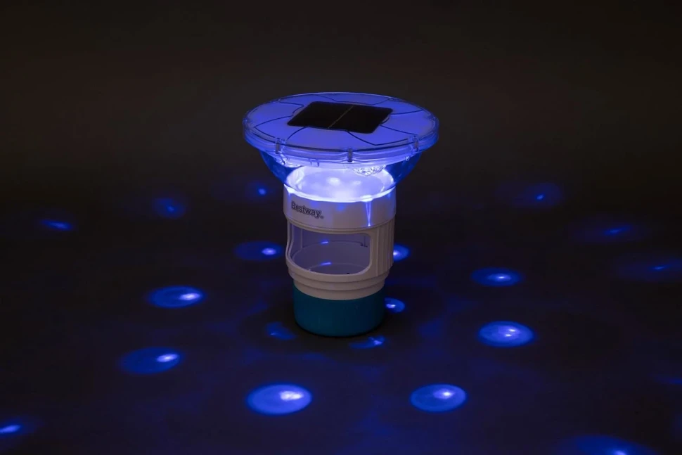 Поплавковий дозатор для хімії Bestway 58943 на сонячній енергії, LED підсвічування, пульт ДУ