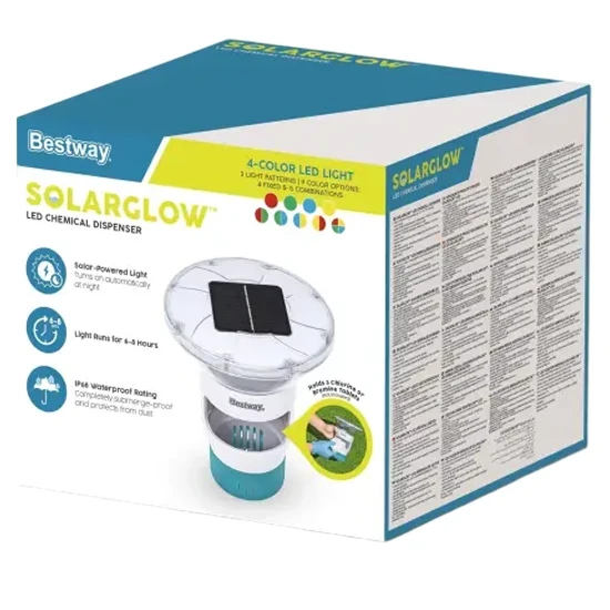 Поплавковий дозатор для хімії Bestway 58943 на сонячній енергії, LED підсвічування, пульт ДУ