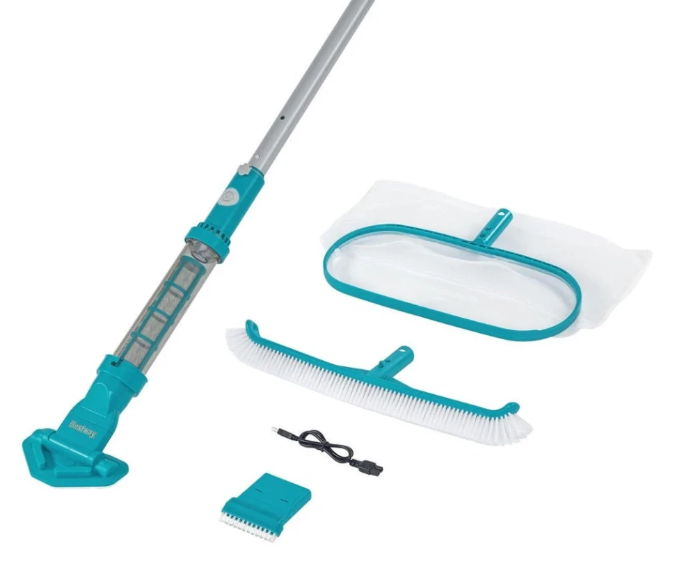 Набір для чищення басейну Bestway 58831 (акумуляторний пилосос, сачок, щітки, телескопічна ручка)