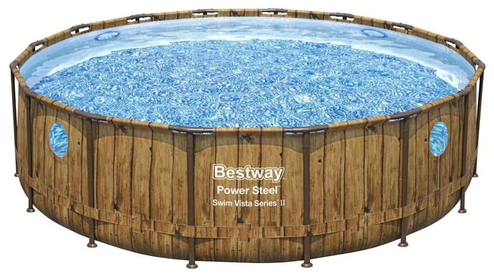 Каркасний басейн Bestway 56725 (488x122 см) насос-фільтр, драбина, тент